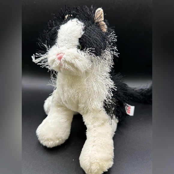 Ganz Black and White Cat Kitten Pet Webkinz HM016 Stuffed Animal Plush No Code - Picture 1 of 6